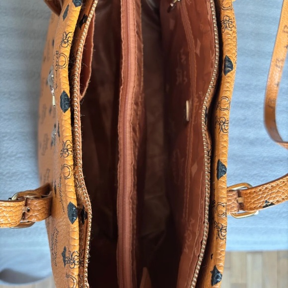 MCM Aren Cognac Visetos Tote Bag - Picture 8 of 9